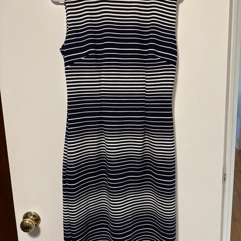 Striped Black and White Sleeveless Dress